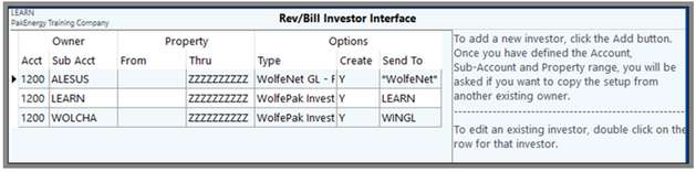 investor interface overview